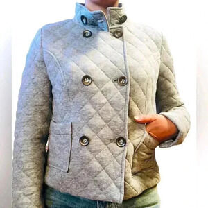 CAbi gray quilted jersey knit jacket 100% cotton